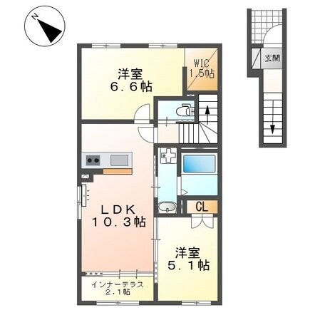 サクラヴィラージュ津福の物件間取画像