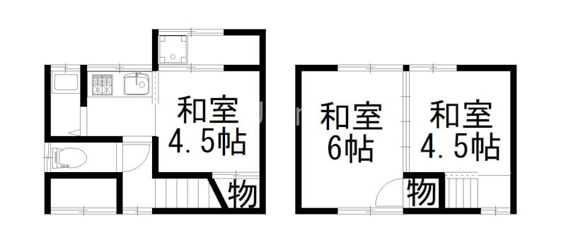 日野谷寺町貸家2の物件間取画像