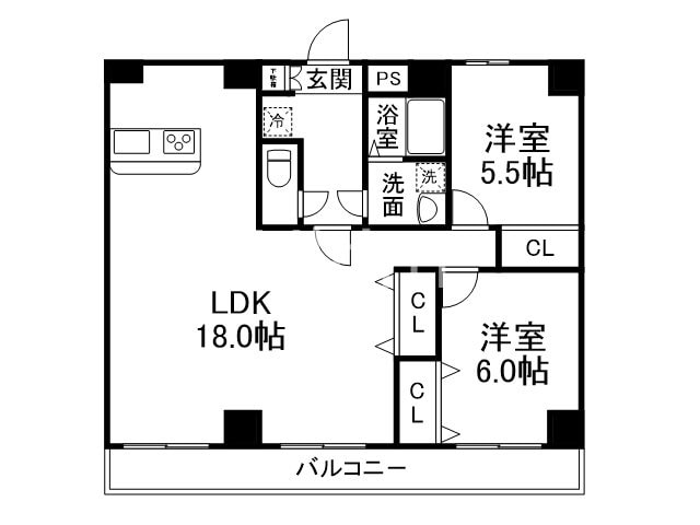 ウィズ高辻通の物件間取画像