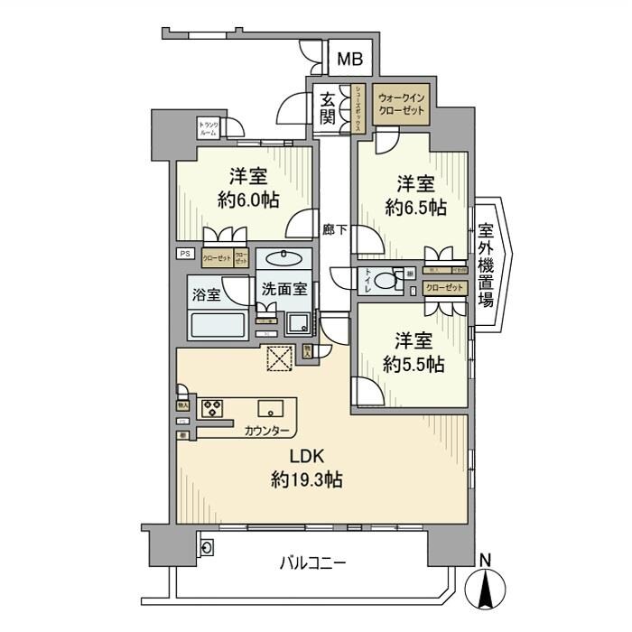 サンメゾン徳川東ＥＬＤＯの物件間取画像
