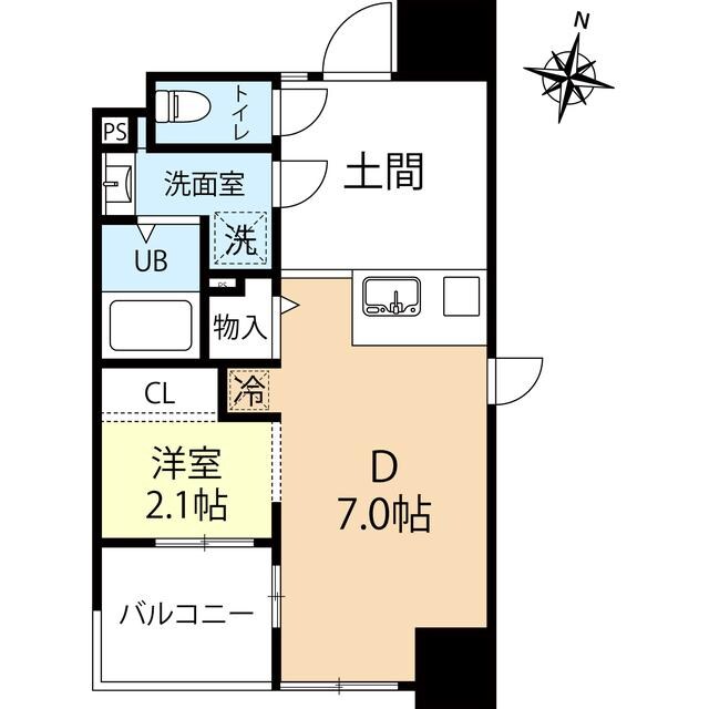 デュオフラッツ西新の物件間取画像