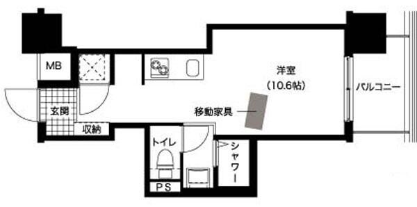 レジディア西新の物件間取画像