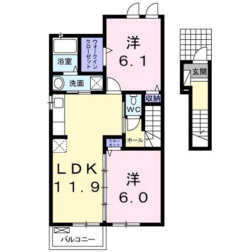 フランベル　Ｂの物件間取画像