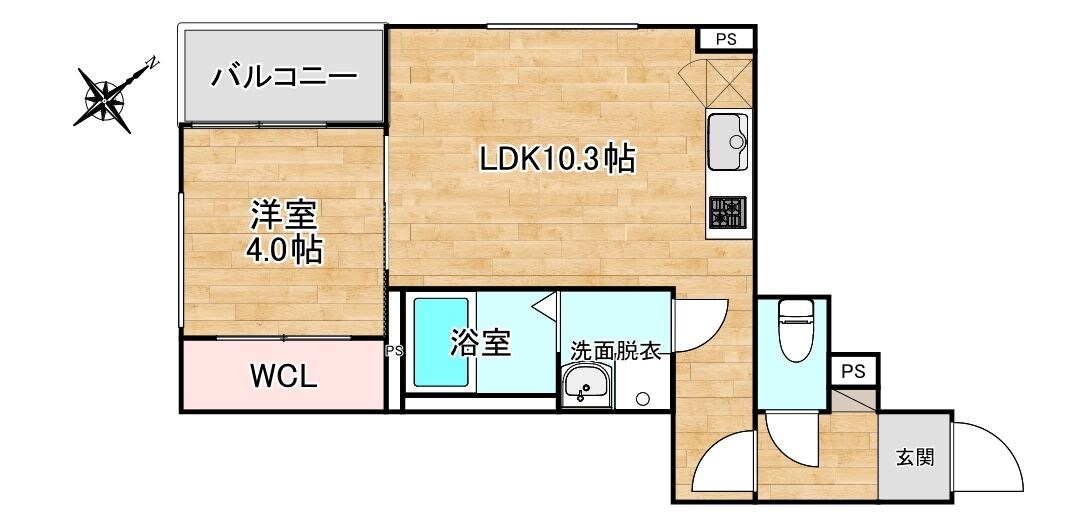 福工大前駅 徒歩8分 2階の物件間取画像