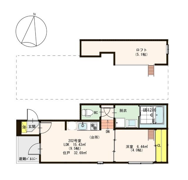 サザンモデラートの物件間取画像