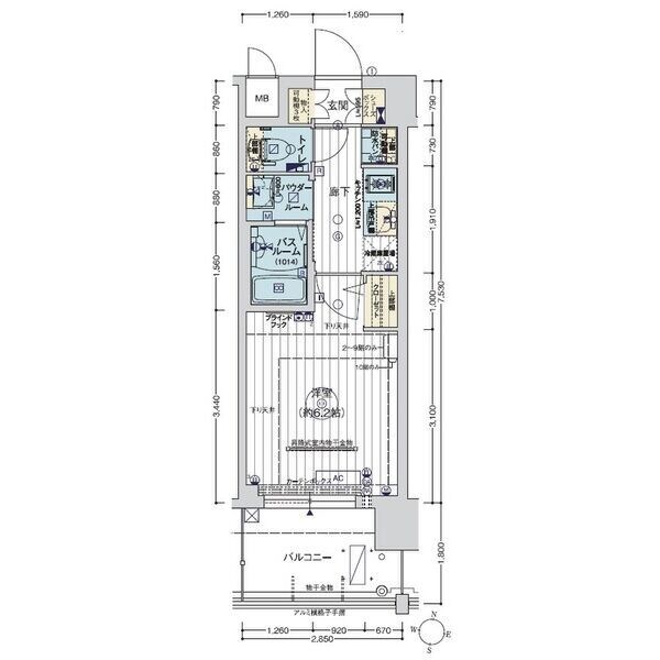 エステムコート新大阪XIIIニスタの物件間取画像