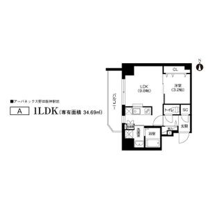パークフラッツ野田阪神駅前の物件間取画像