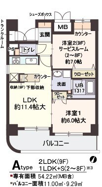 Ｖｉｌｌａ・淀川の物件間取画像