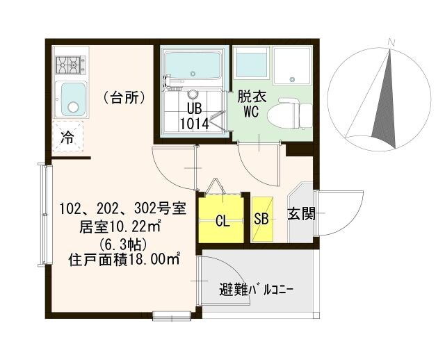 ハーモニーテラス市岡の物件間取画像