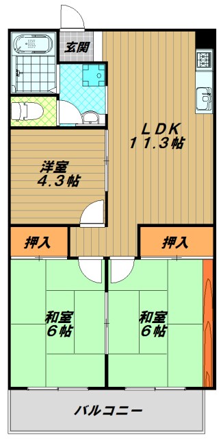 グランディアシャトー朝霧の物件間取画像