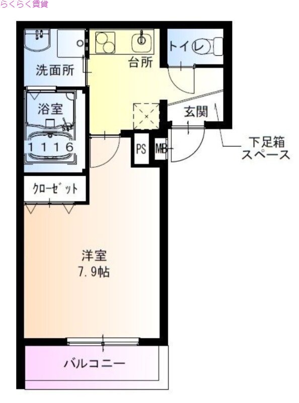大物駅 徒歩2分 2階の物件間取画像
