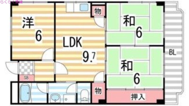 野崎駅 徒歩20分 3階の物件間取画像