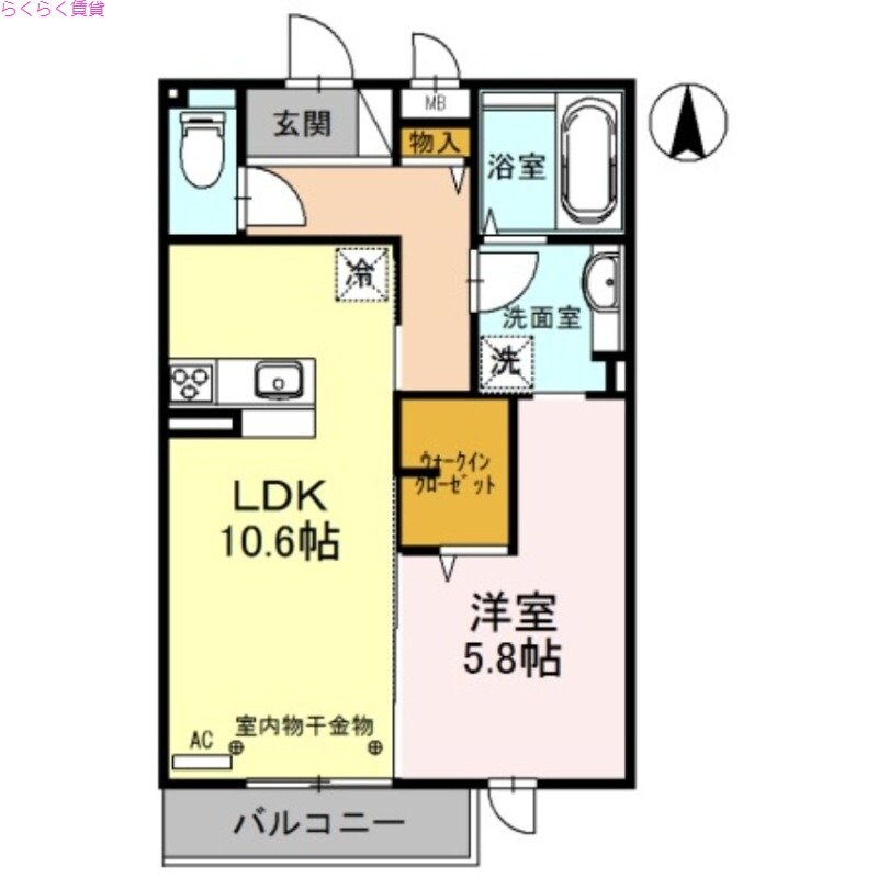 高井田駅 徒歩3分 3階の物件間取画像