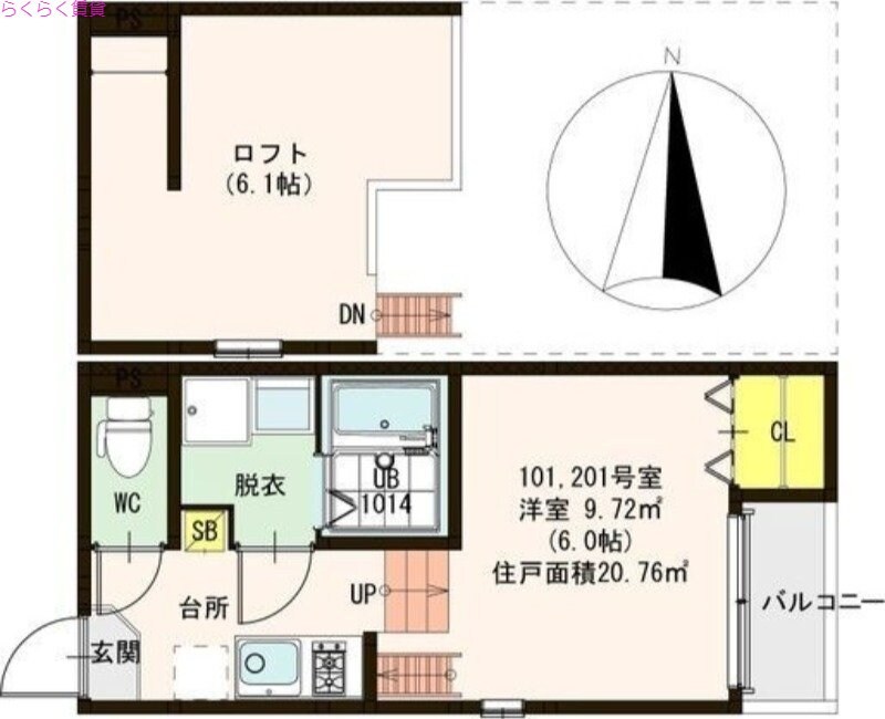 駒川中野駅 徒歩5分 1階の物件間取画像