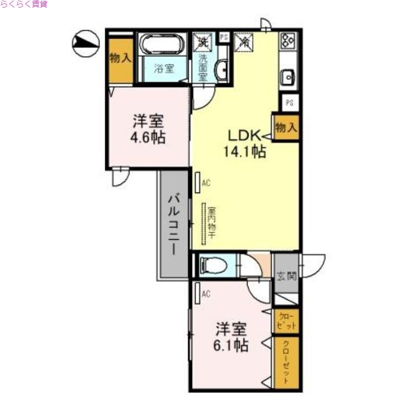 Ｃｌａｓｈｉｓｔ中宮Ｎｏｒｔｈの物件間取画像