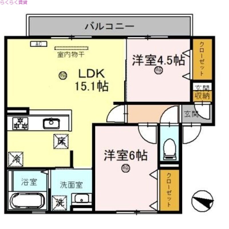 牧野駅 徒歩10分 1階の物件間取画像