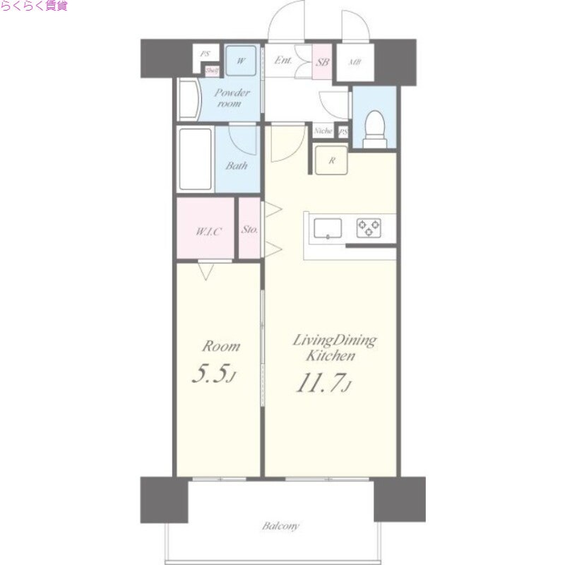 京橋駅 徒歩7分 4階の物件間取画像