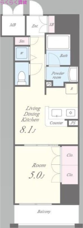 谷町四丁目駅 徒歩5分 14階の物件間取画像