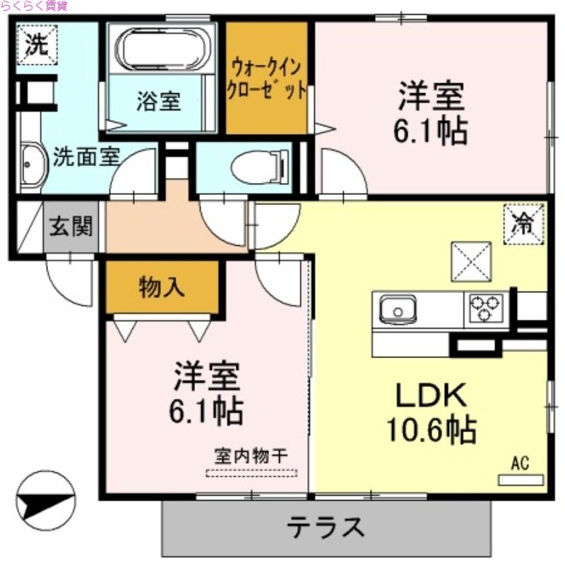 ウエスタンリバー香里の物件間取画像