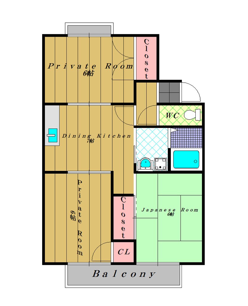 ハイツジュピターＢ棟の物件間取画像