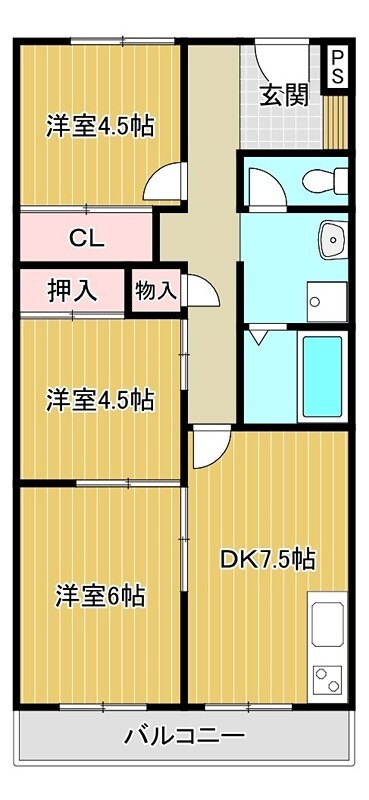 パックス楠の物件間取画像