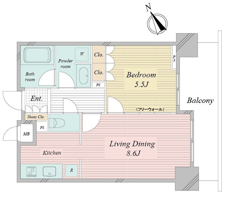 アクティ東仲通りの物件間取画像