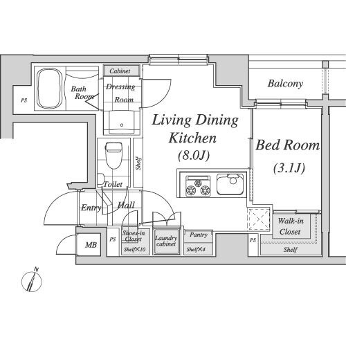 レジディア神田の物件間取画像
