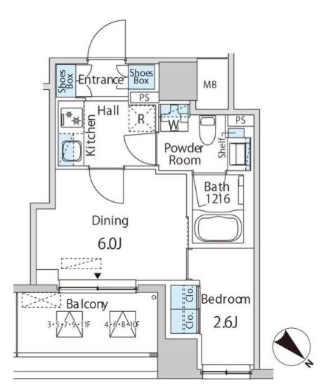 エムエー月島の物件間取画像