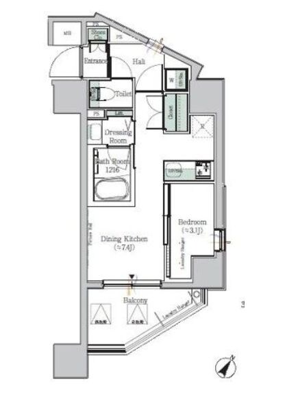 ONE ROOF RESIDENCE KIBA EASTの物件間取画像