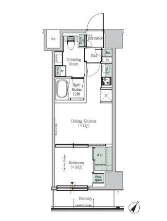 ONE ROOF RESIDENCE KIBA EASTの物件間取画像