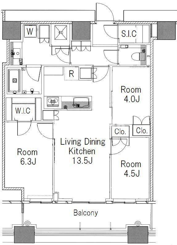 勝どきザ・タワーの物件間取画像