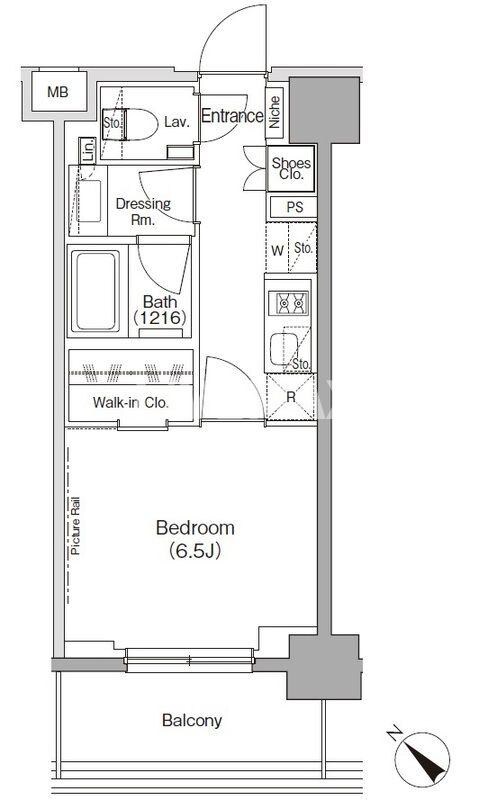 ザ・パークハビオ月島フロントの物件間取画像