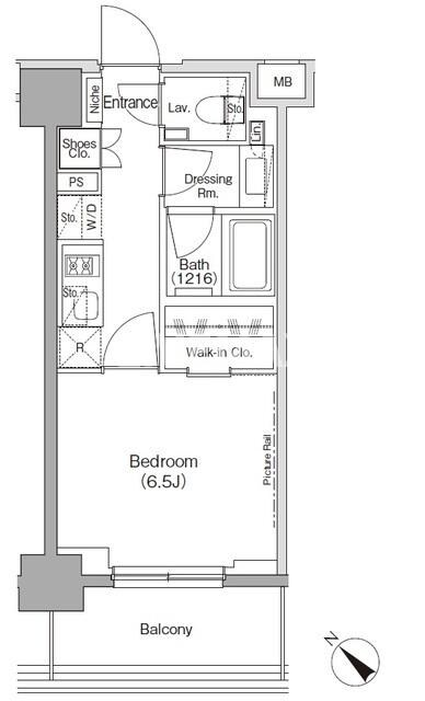 ザ・パークハビオ月島フロントの物件間取画像