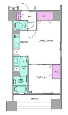 レジディア芝大門Ⅱの物件間取画像