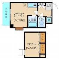 K＆W西新橋の物件間取画像