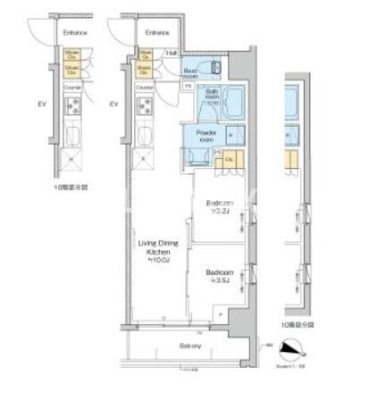 プラウドフラット三越前イーストの物件間取画像