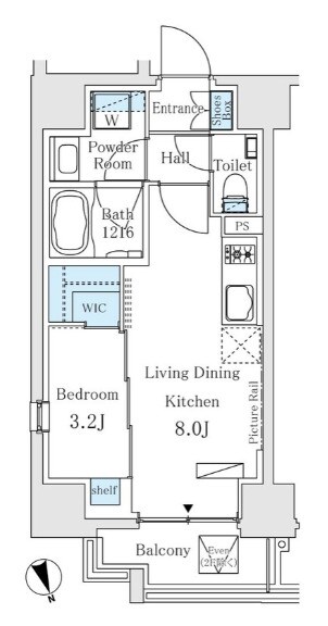 イプセ御成門の物件間取画像