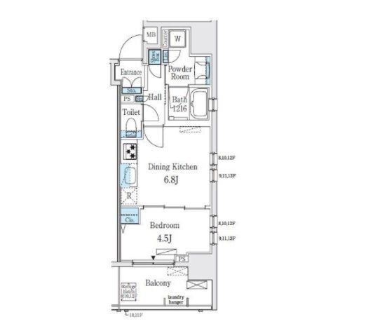 レジディア大手町北の物件間取画像