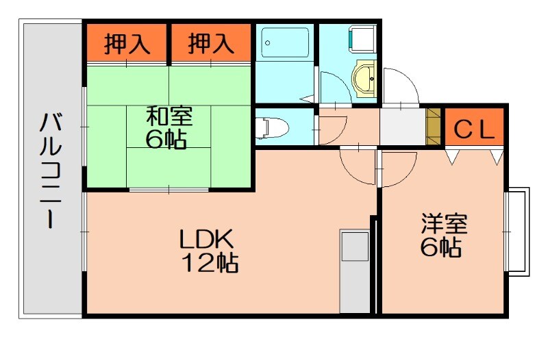 ボンセジュール田代Dの物件間取画像