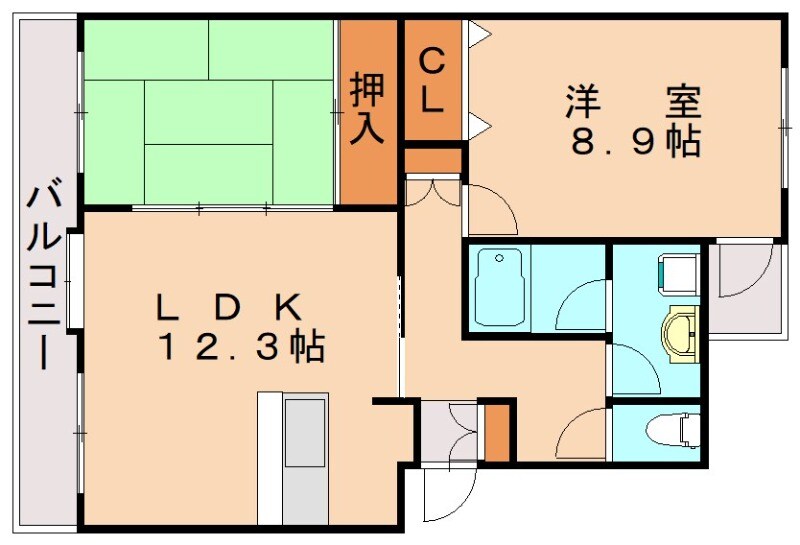 USハイツの物件間取画像