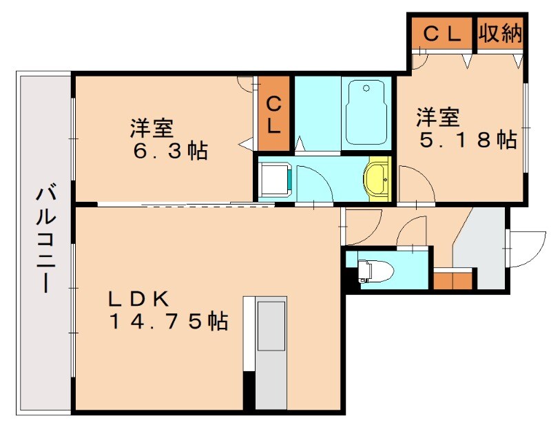 リピス安川の物件間取画像