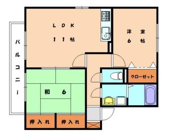 グリーンヒルズの物件間取画像