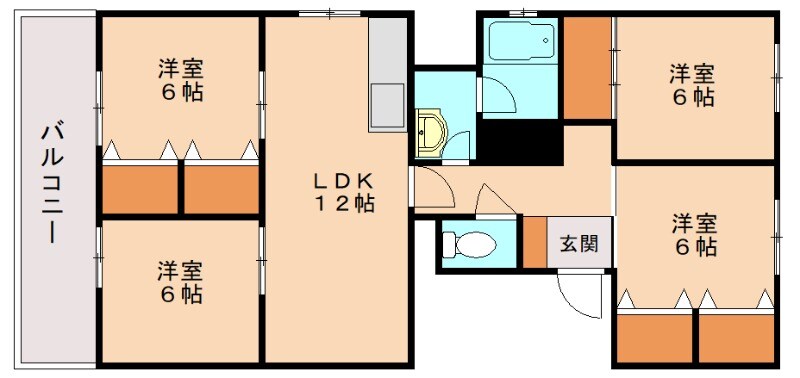 イトーピア西新の物件間取画像