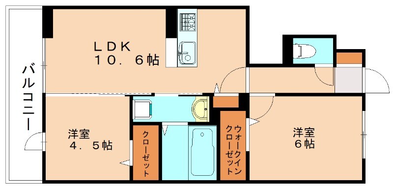 赤間駅 徒歩10分 1階の物件間取画像