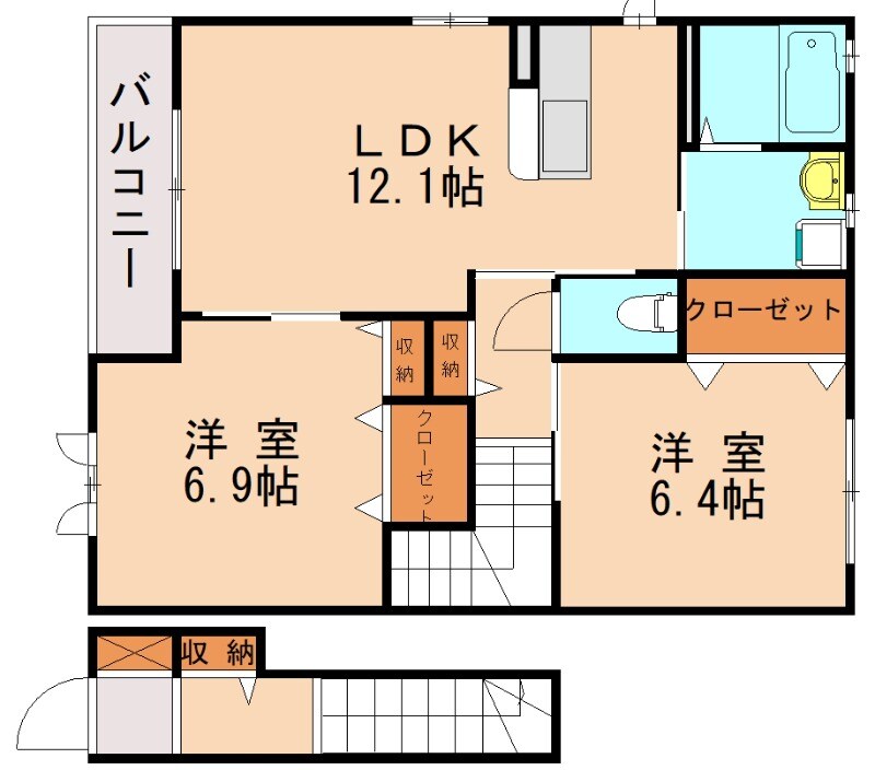 パンセレイノンBの物件間取画像