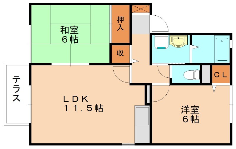 セジュール花見東Iの物件間取画像