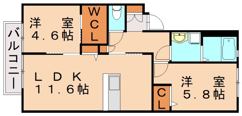 シティハイム大橋の物件間取画像