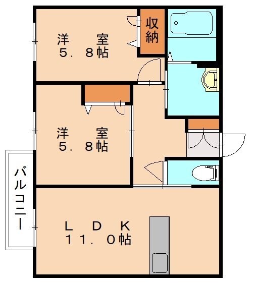 教育大前駅 徒歩17分 1階の物件間取画像