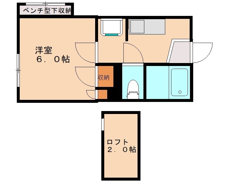 エムビル香椎参道A棟の物件間取画像