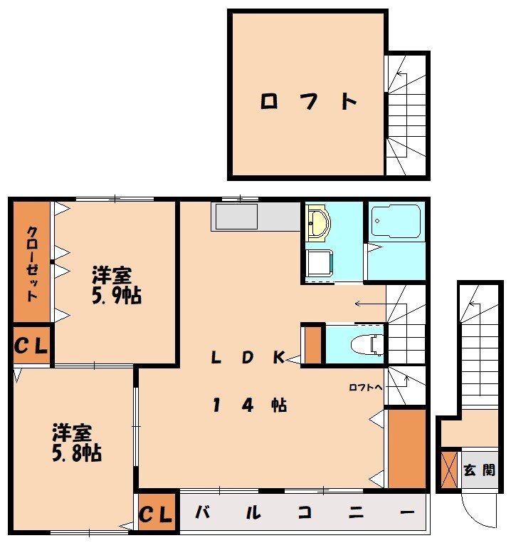 アメニティ赤間の物件間取画像